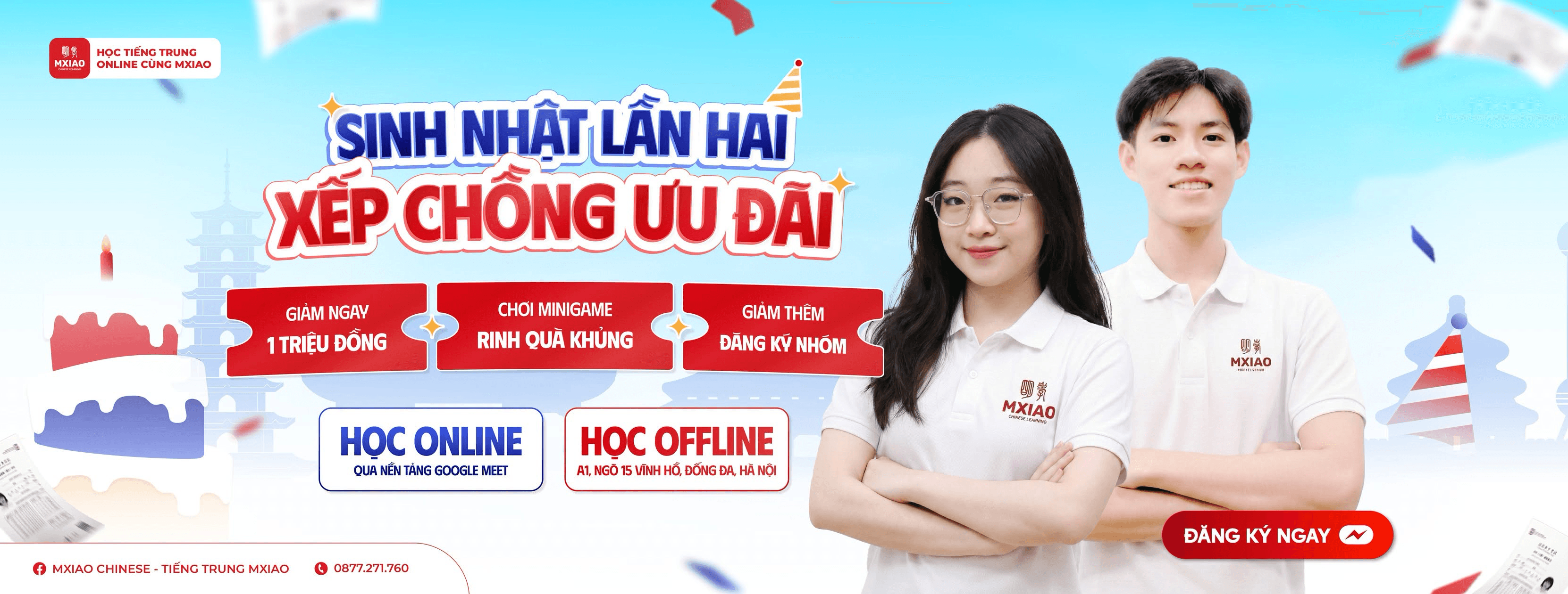 Sinh nhật lần hai, ưu đãi học tiếng Trung online và offline cùng MXiao Chinese